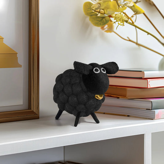 MODWOOL Felt Ball 3.5 Inch Tall Sheep Decor |  Black