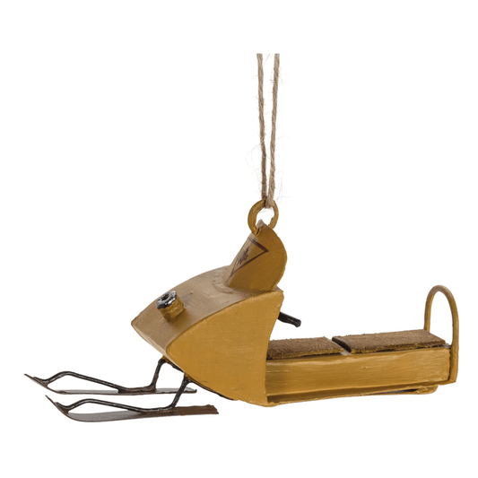 Yellow Snowmobile Ornament