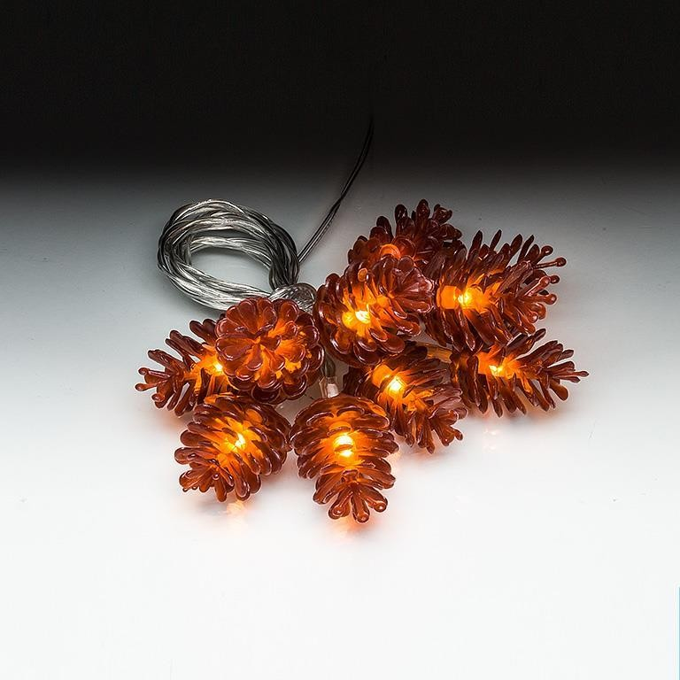 Pinecone Light String | Brown