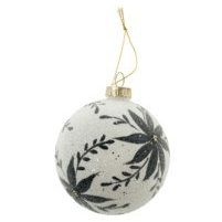 Holiday Bloom Glass Ornament | White