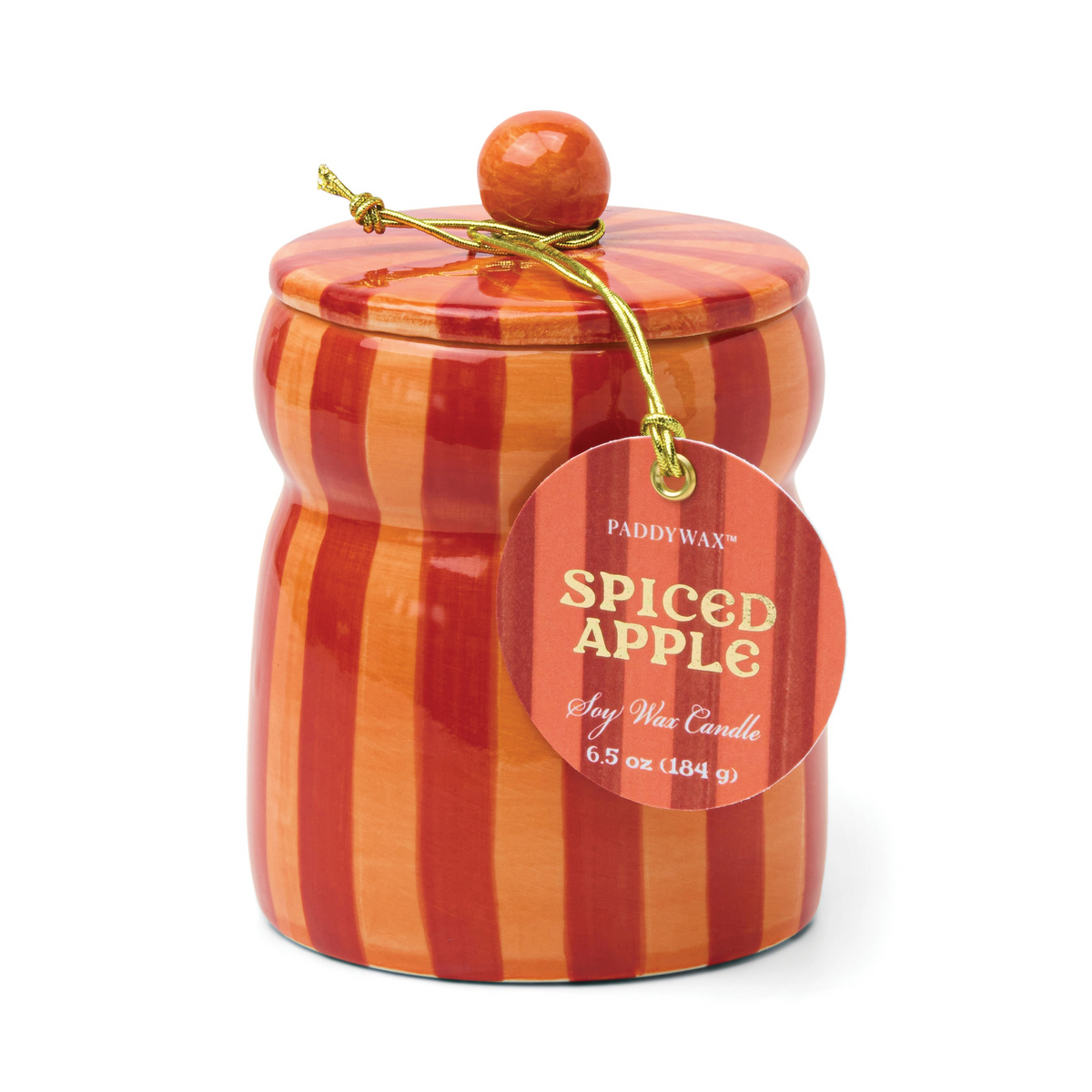 RED/CORAL STRIPED CABANA WITH LID | SPICED APPLE