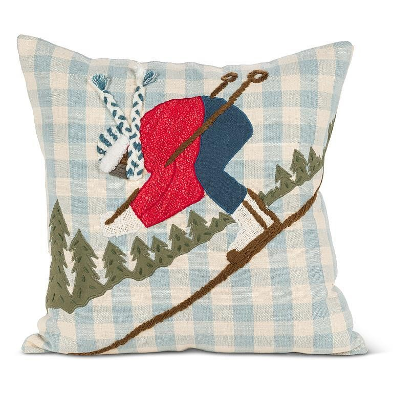 Square Downhill Skier Pillow