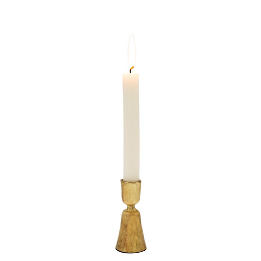 Zora Forged Candlestick Small | Gold