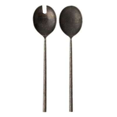 Tides Salad Servers | Tumbled Black