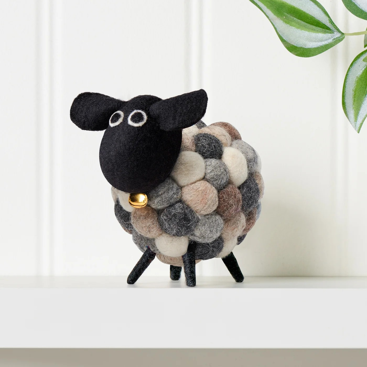 MODWOOL™ Felt Ball 3.5h" Sheep Decor |  Multi Natural