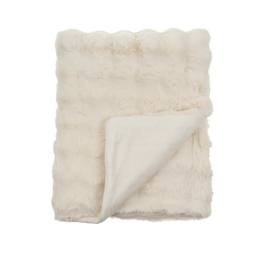 Faux Fur Throw |White