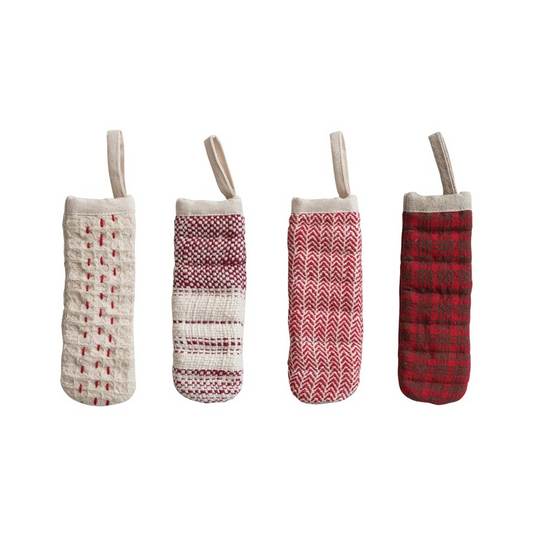 Pot Handle Cover with Hand-Embroidered Kantha Stitch