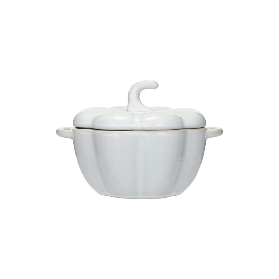 Stoneware Pumpkin Baker  |  White