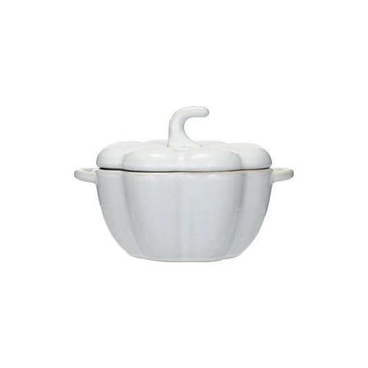 Stoneware Pumpkin Baker  |  White
