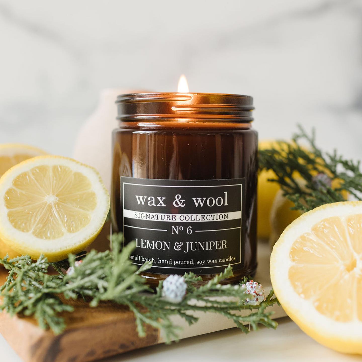 Jar Candle By Wax & Wool | Lemon & Juniper