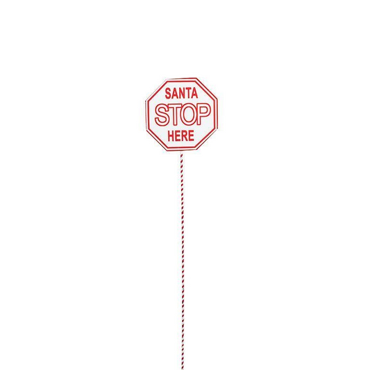 Small Santa Stop Sign Stake