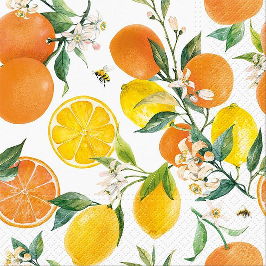 Luncheon Citrus with Bees Napkins