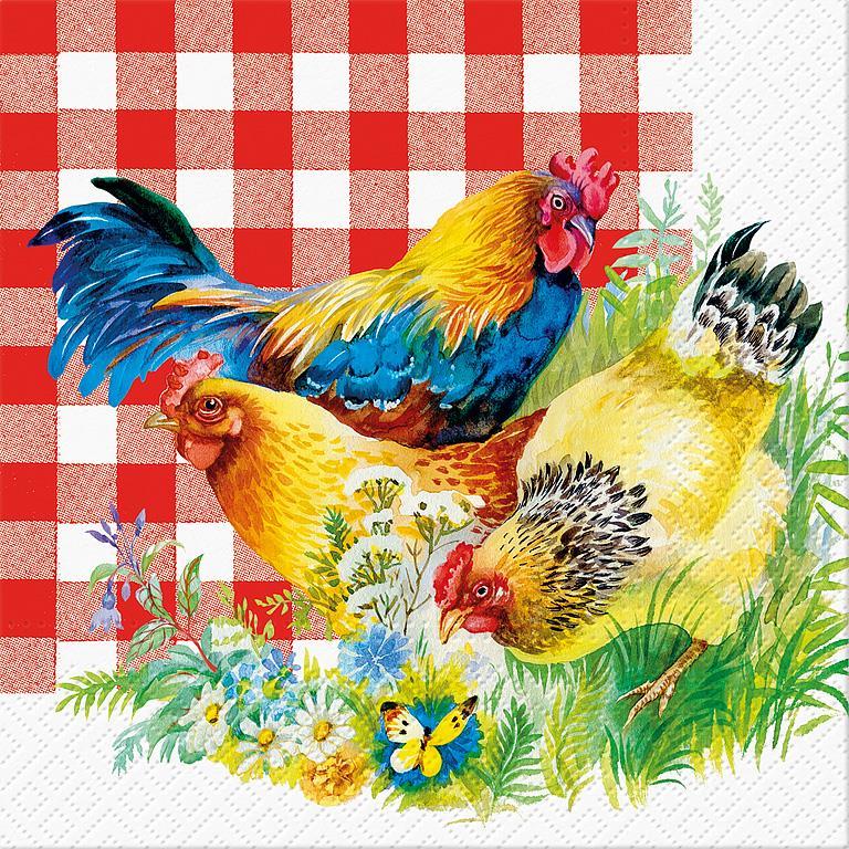 Luncheon Chicken Couple Napkins