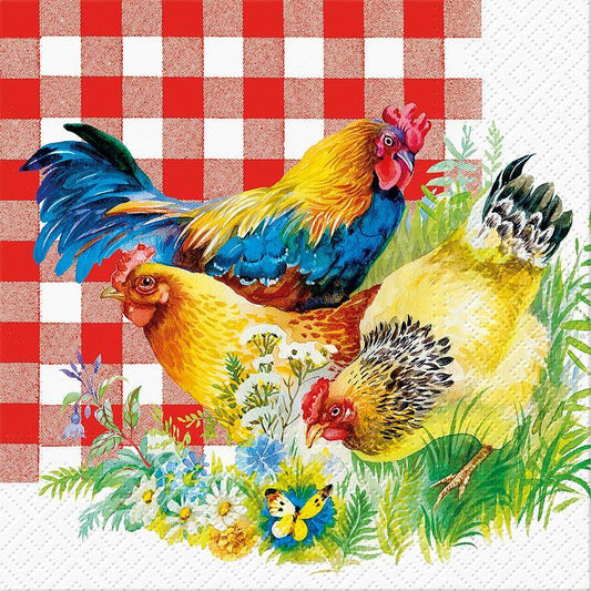 Luncheon Chicken Couple Napkins