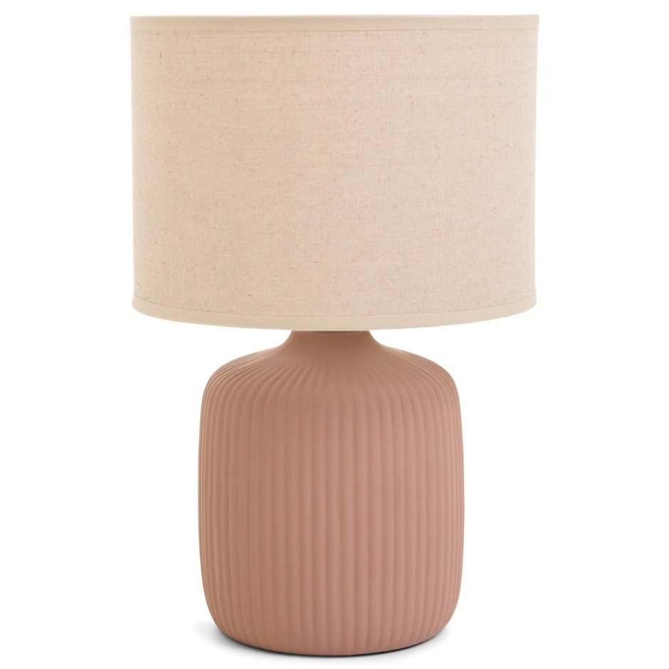 PENELOPE TABLE LAMP CERA RIBBED  | BLUSH