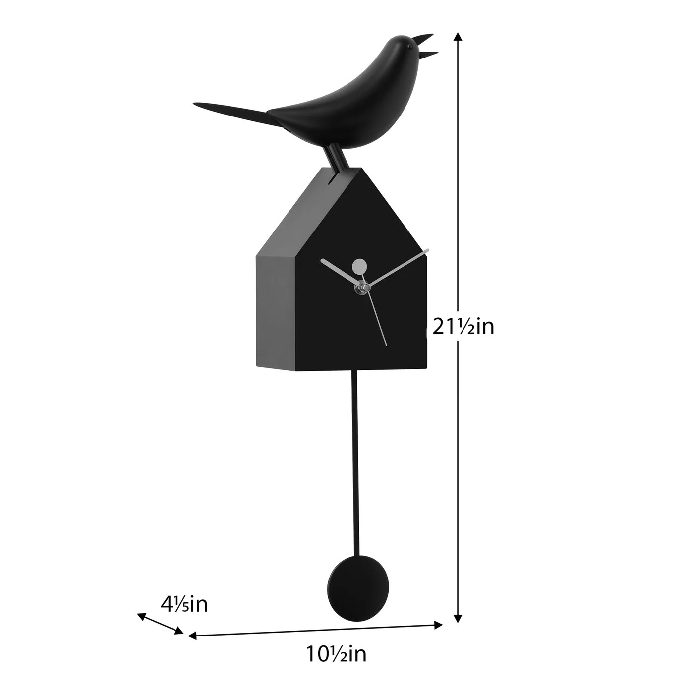 Motion Birdhouse Clock |  Black