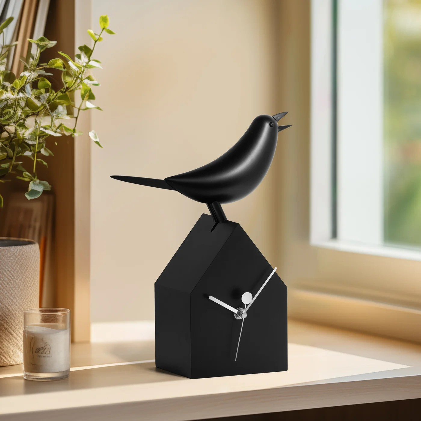 Motion Birdhouse Clock |  Black