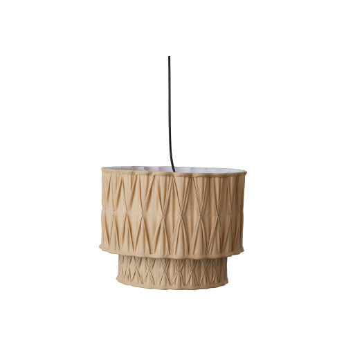 Metal & Cotton Slub Pleated Pendant Lamp