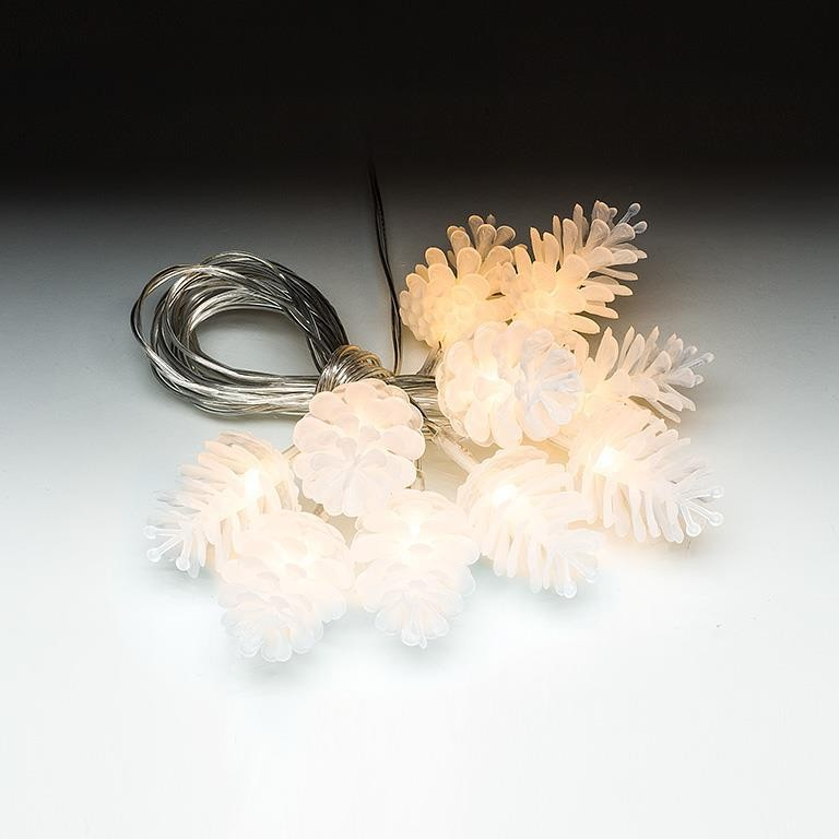 Pinecone Light String | White