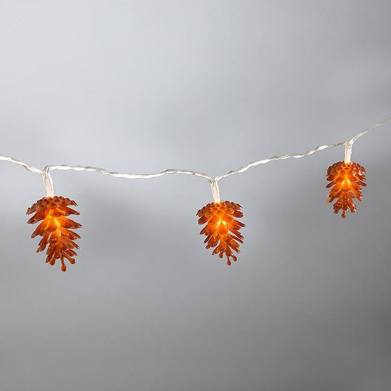 Pinecone Light String | Brown