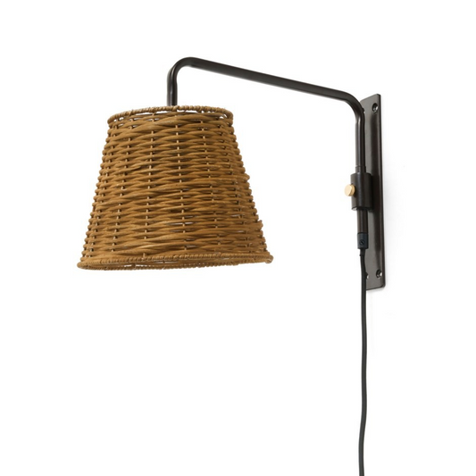 LAMP SCONCE RATT MAT | BLACK