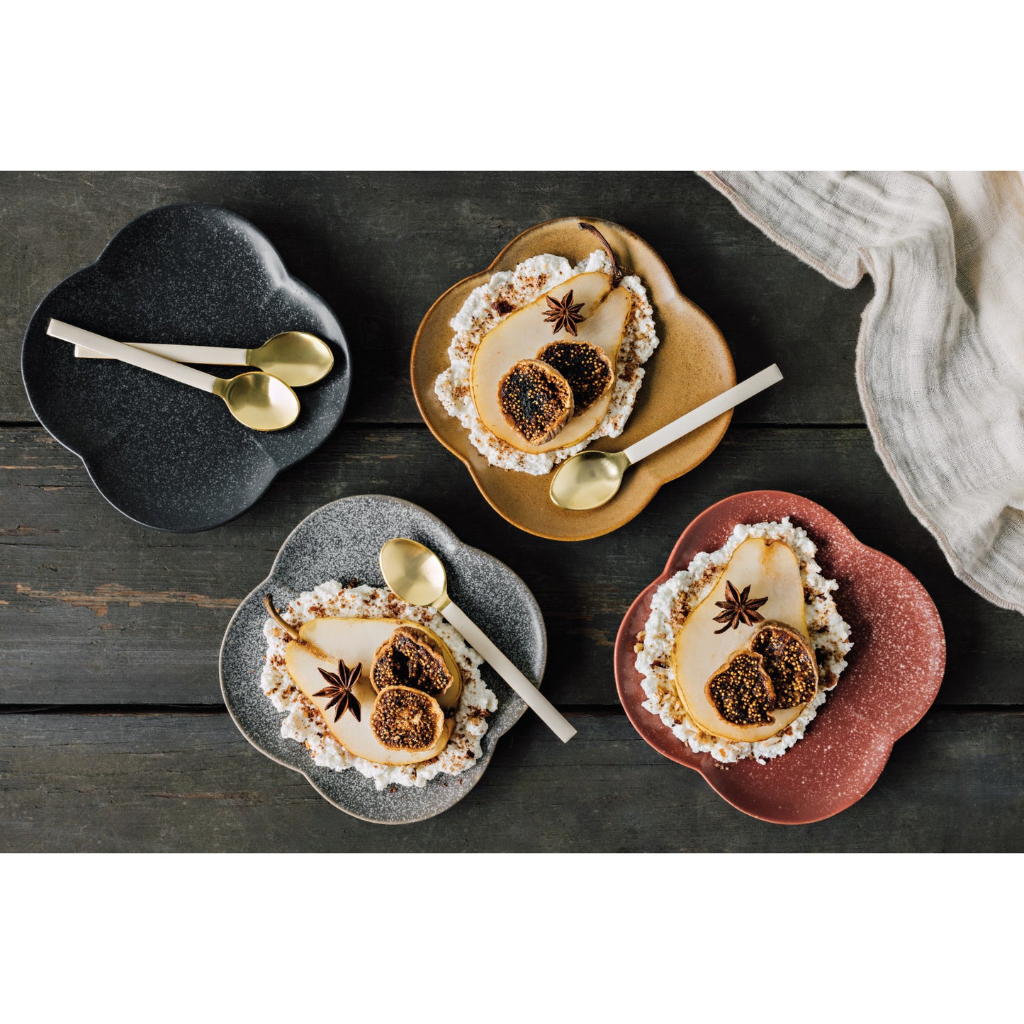 Roselle Plates |  Set of 4 | assorted