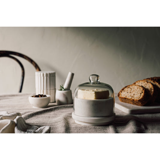 White Marble Butter Dish