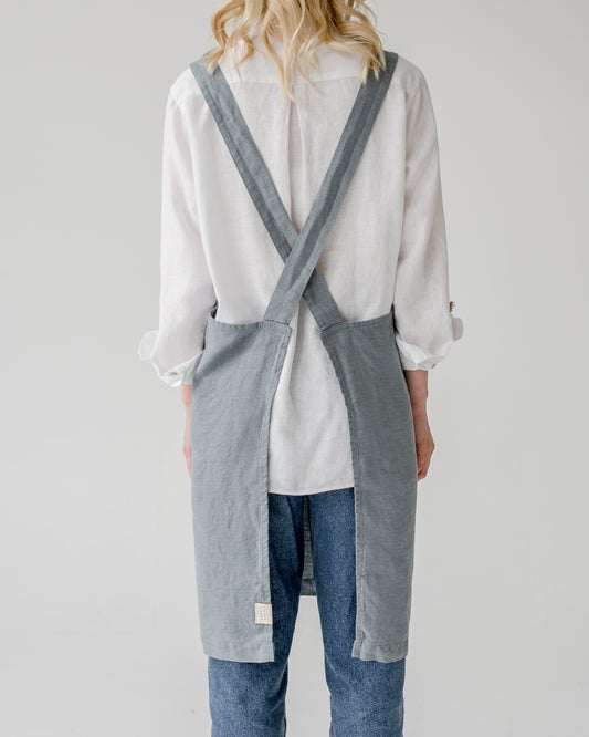 Cross Back Apron |  Blue Fog