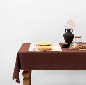 Linen Tales | Chocolate | Linen Tablecloth | 55" x 55"