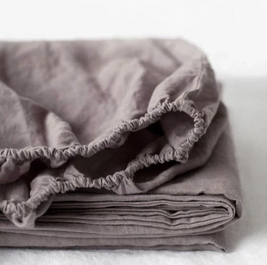 Ashes of Roses Linen Fitted Sheet