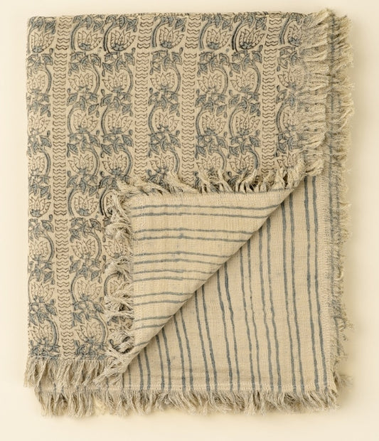 Larkspur Block Print Throw