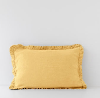 Linen Tales | Butter | Standard | Linen Pillowcase with Frills