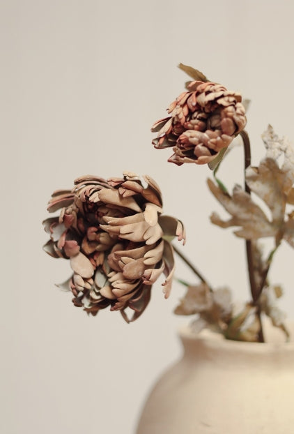 Real Touch Blooming Dahlia Spray |  Brown