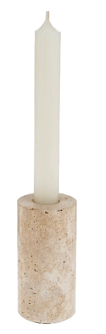 Ava Travertine Candle Holder | Large