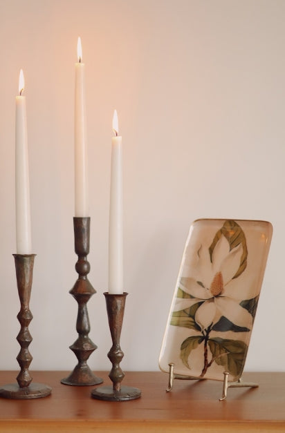 Ember Forged Candlestick | Rustic Brass | Large