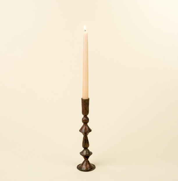 Petra Forged Candlestick | Rustic Brass | Small