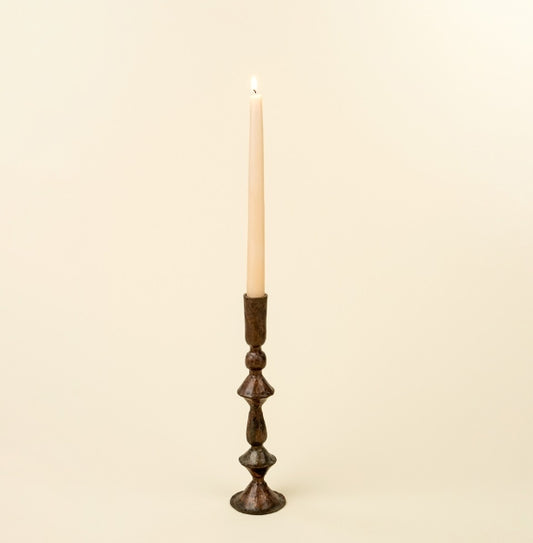 Petra Forged Candlestick | Rustic Brass | Small