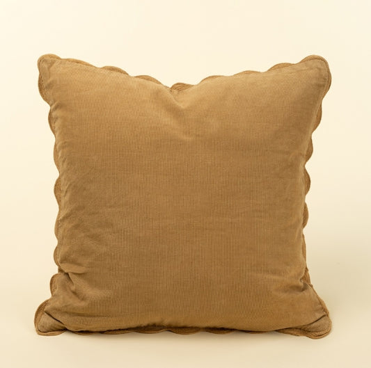 Corduroy Scallop Pillow |  Gold