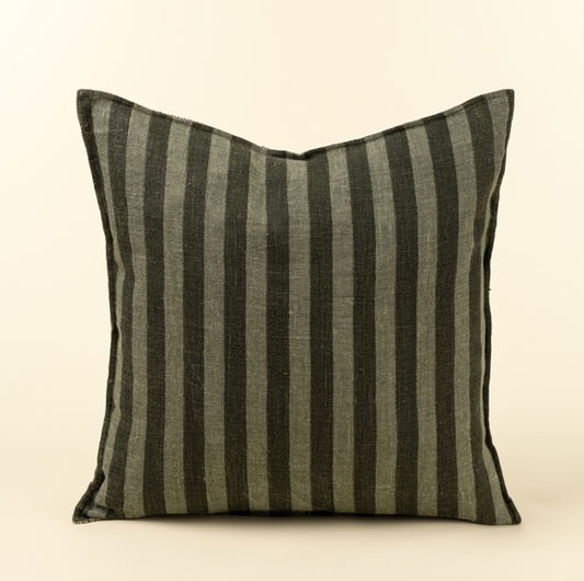 Sage Stripe Double Sided Linen Pillow
