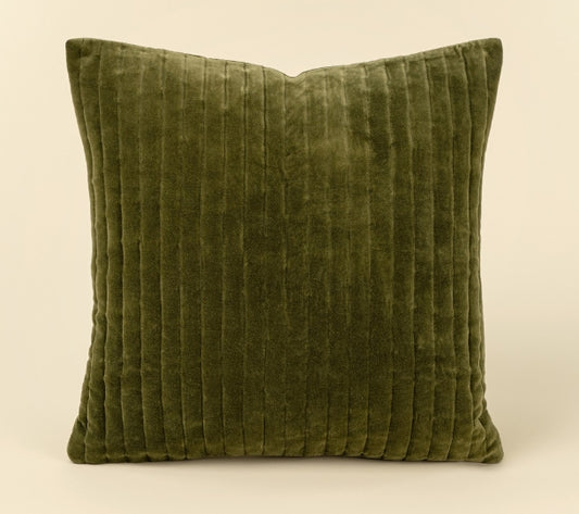 Velvet Stripe Pillow |  Moss