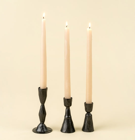 Zora Forged Candlestick |  Gunmetal | Medium