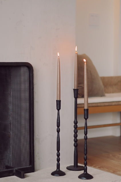 Nova Forged Tall Candlestick | Black | Medium