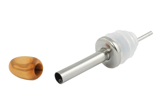 Pourer with wooden handle