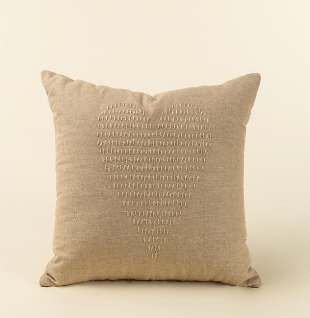 Embroidered Heart Pillow
