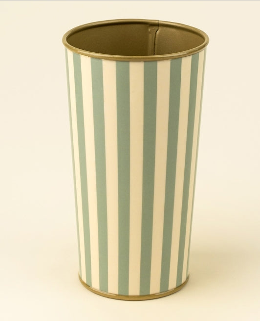 Luca Stripe Enameled Vase |  Ocean