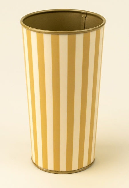 Luca Stripe Enameled Vase | Lemon