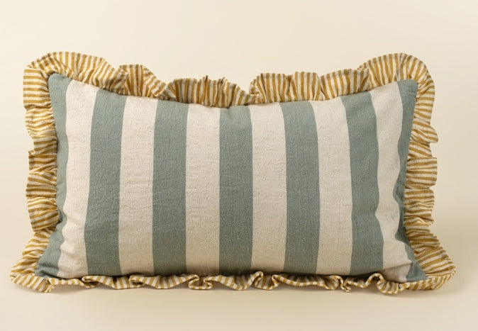 Cleo Ruffle Pillow | Blue