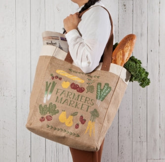 Farmers Market Shopping Tote Laminated Lining