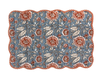 Dahlia Block Print Kantha Placemat