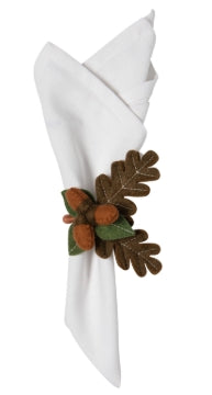 Oak and Acorn Felt Napkin Ring